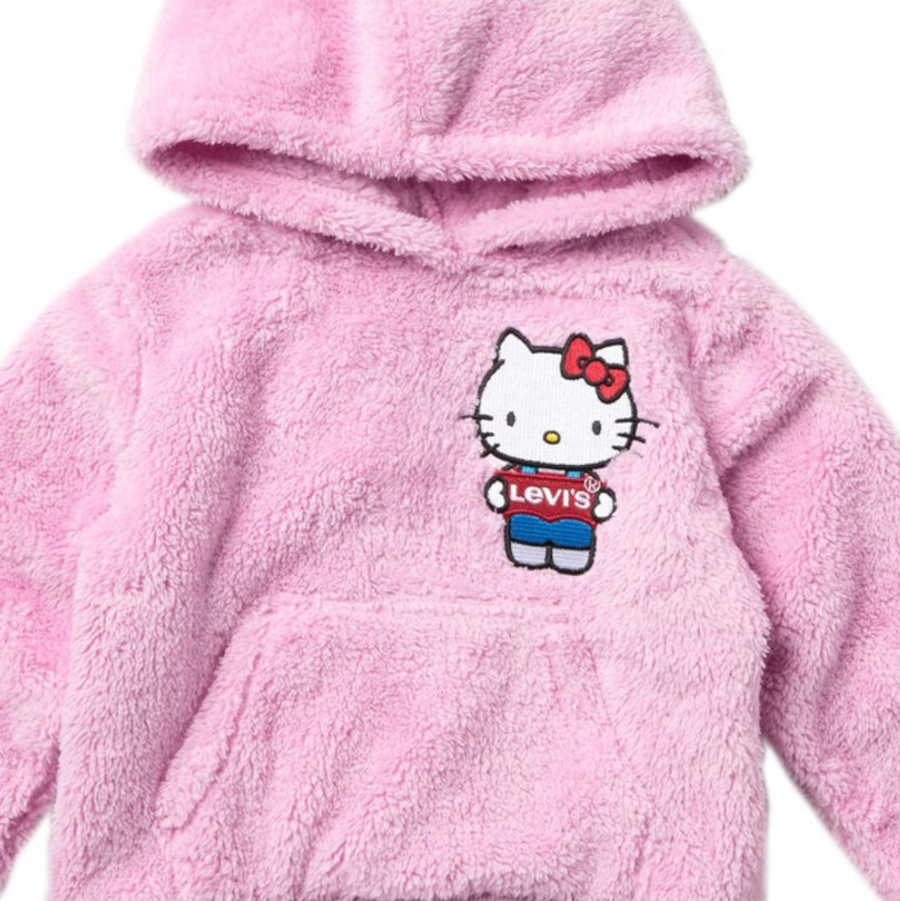 New Levi's Hello Kitty Girls Sherpa Hoodie, Size 10/12